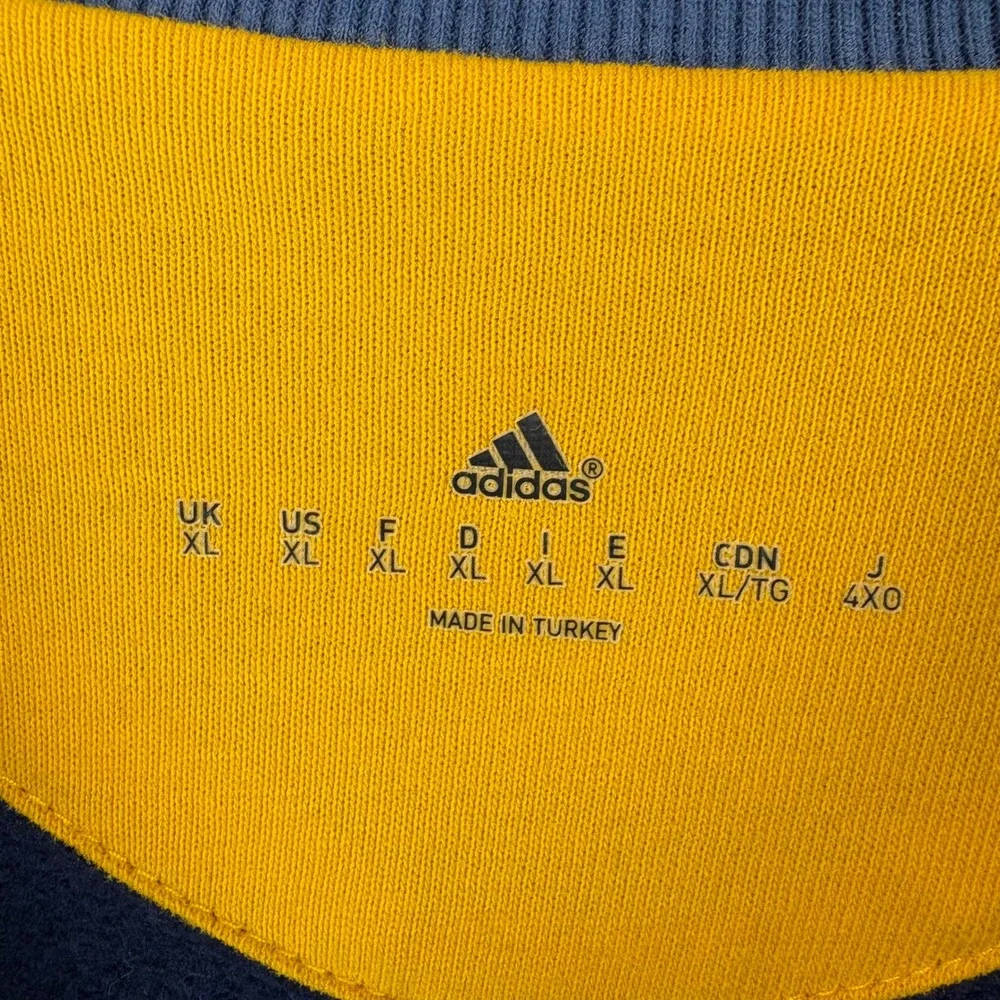Adidas Mens XL Navy Blue Crewneck‎ Sweatshirt Big Logo Pullover Made in Turkey